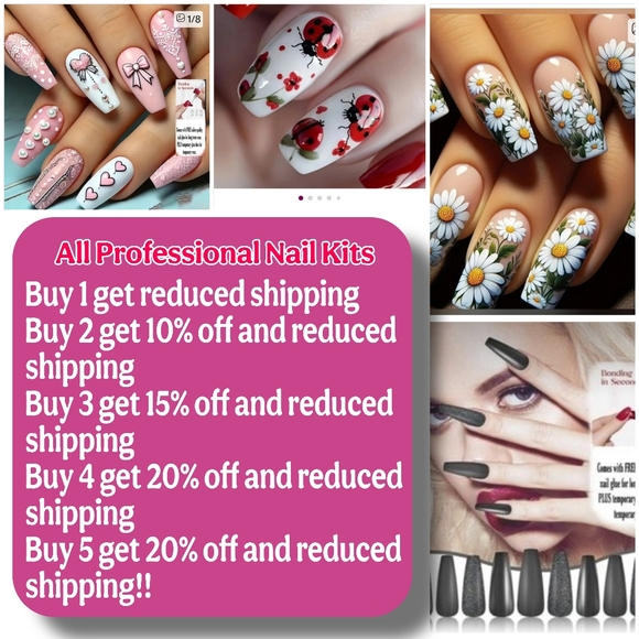 🐝BZZZZ BEES NAILS PRESS ON OR GLUE ON FULL KIT. - Picture 2 of 12